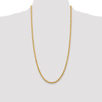 14K 28 inch 4mm Diamond-cut Rope with Lobster Clasp Chain