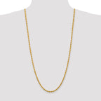 14K 30 inch 4mm Diamond-cut Rope with Lobster Clasp Chain
