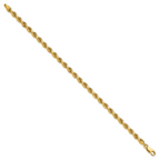 14K 8 inch 4mm Diamond-cut Rope with Lobster Clasp Chain