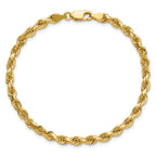14K 9 inch 4mm Diamond-cut Rope with Lobster Clasp Chain