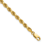 14K 8 inch 4mm Diamond-cut Rope with Lobster Clasp Chain