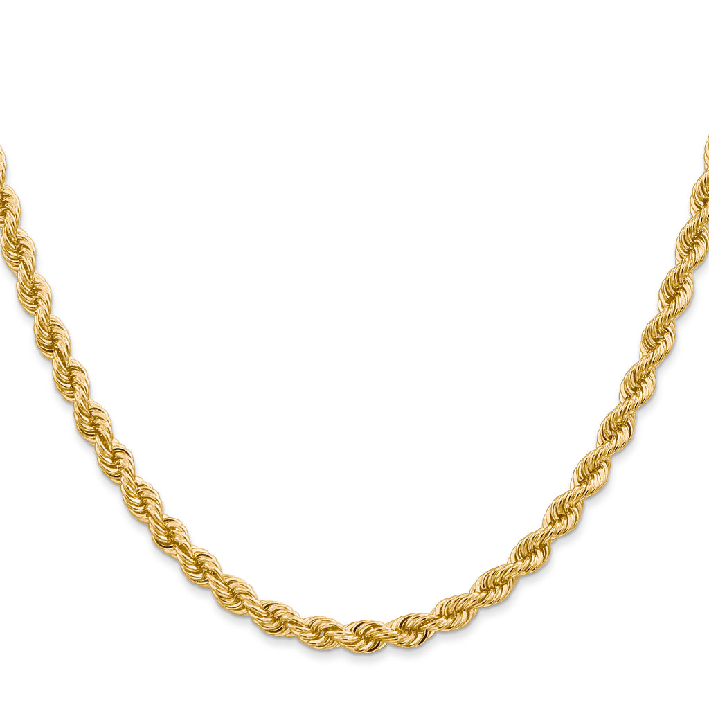 14K 30 inch 4mm Regular Rope with Lobster Clasp Chain