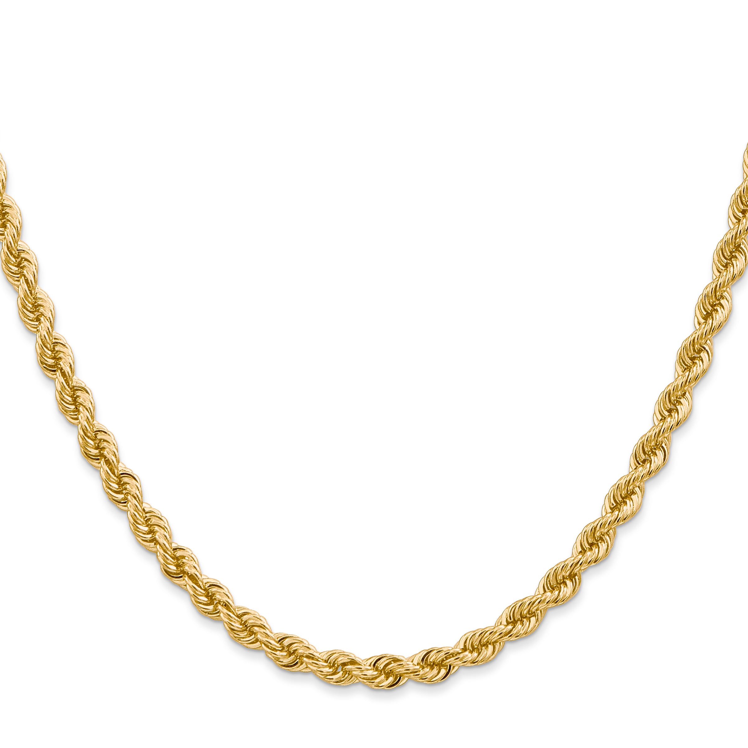 14K 30 inch 4mm Regular Rope with Lobster Clasp Chain