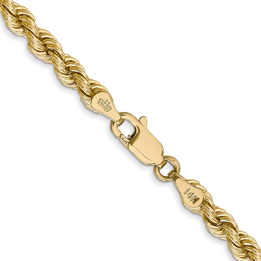 14K 30 inch 4mm Regular Rope with Lobster Clasp Chain
