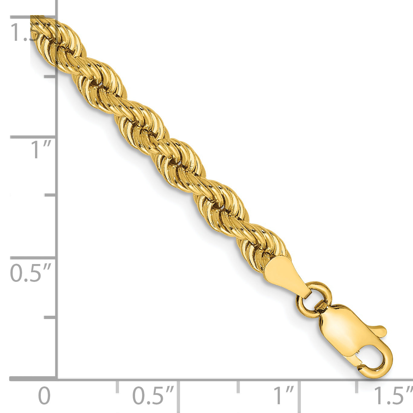 14K 7 inch 4mm Regular Rope with Lobster Clasp Chain Secondary image