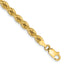 14K 9 inch 4mm Regular Rope with Lobster Clasp Chain
