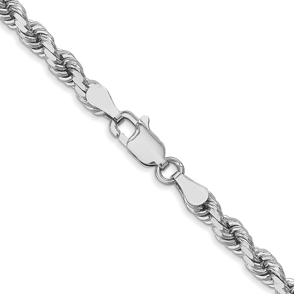 10K White Gold 4.0mm Rope Chain - view 3