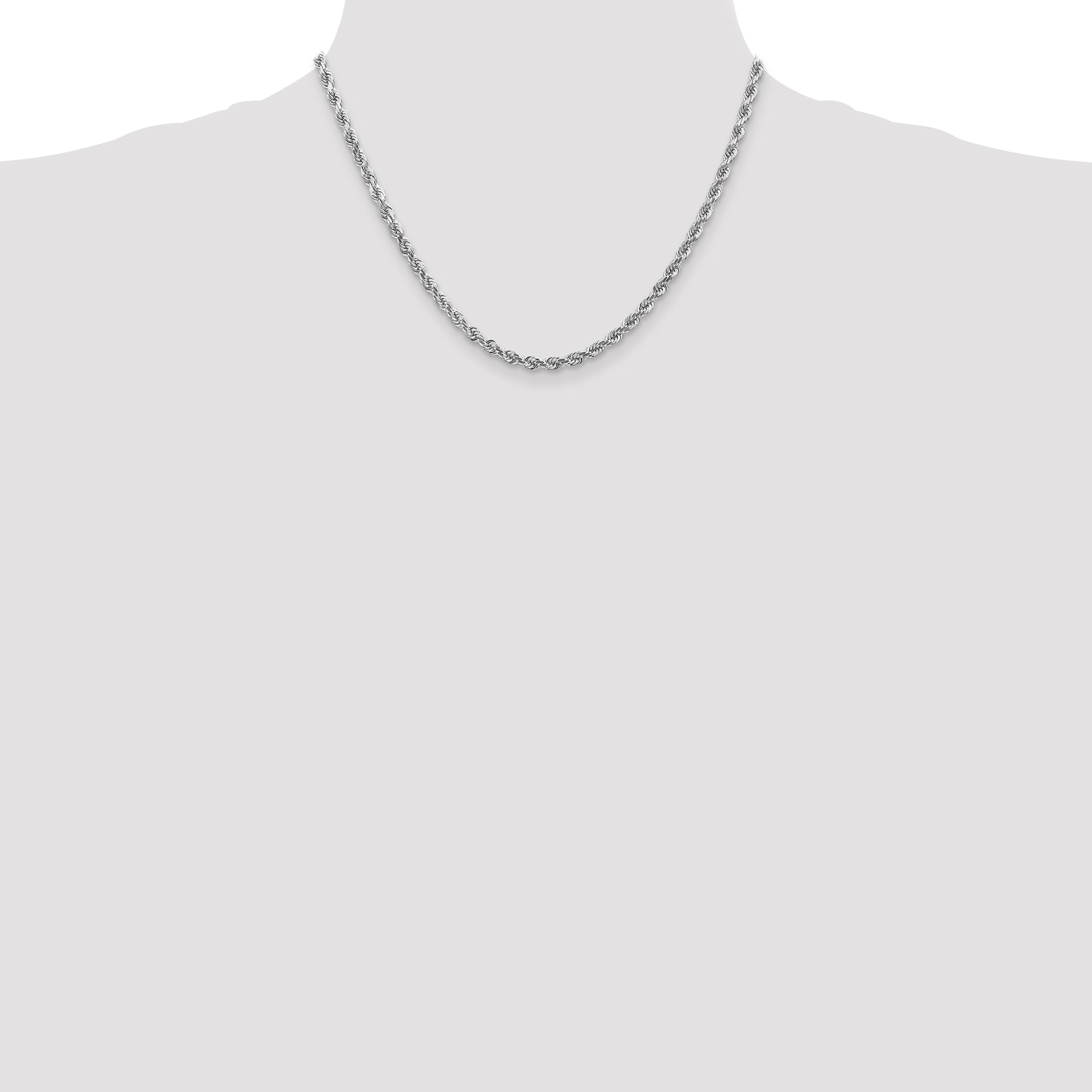 10K White Gold 4.0mm Rope Chain - view 4