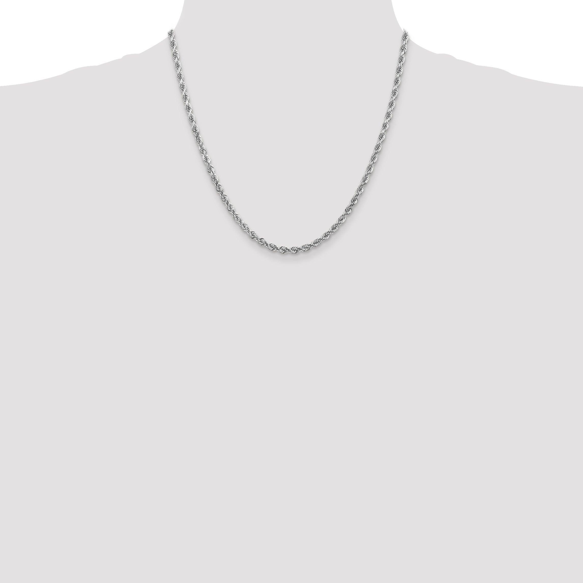 10K White Gold 4.0mm Rope Chain - view 4