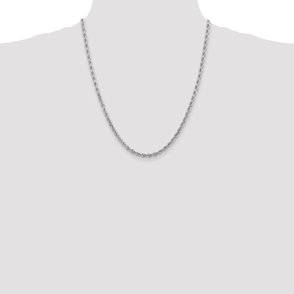10K White Gold 4.0mm Rope Chain - view 4