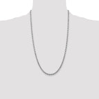 14K White Gold 26 inch 4mm Diamond-cut Rope with Lobster Clasp Chain
