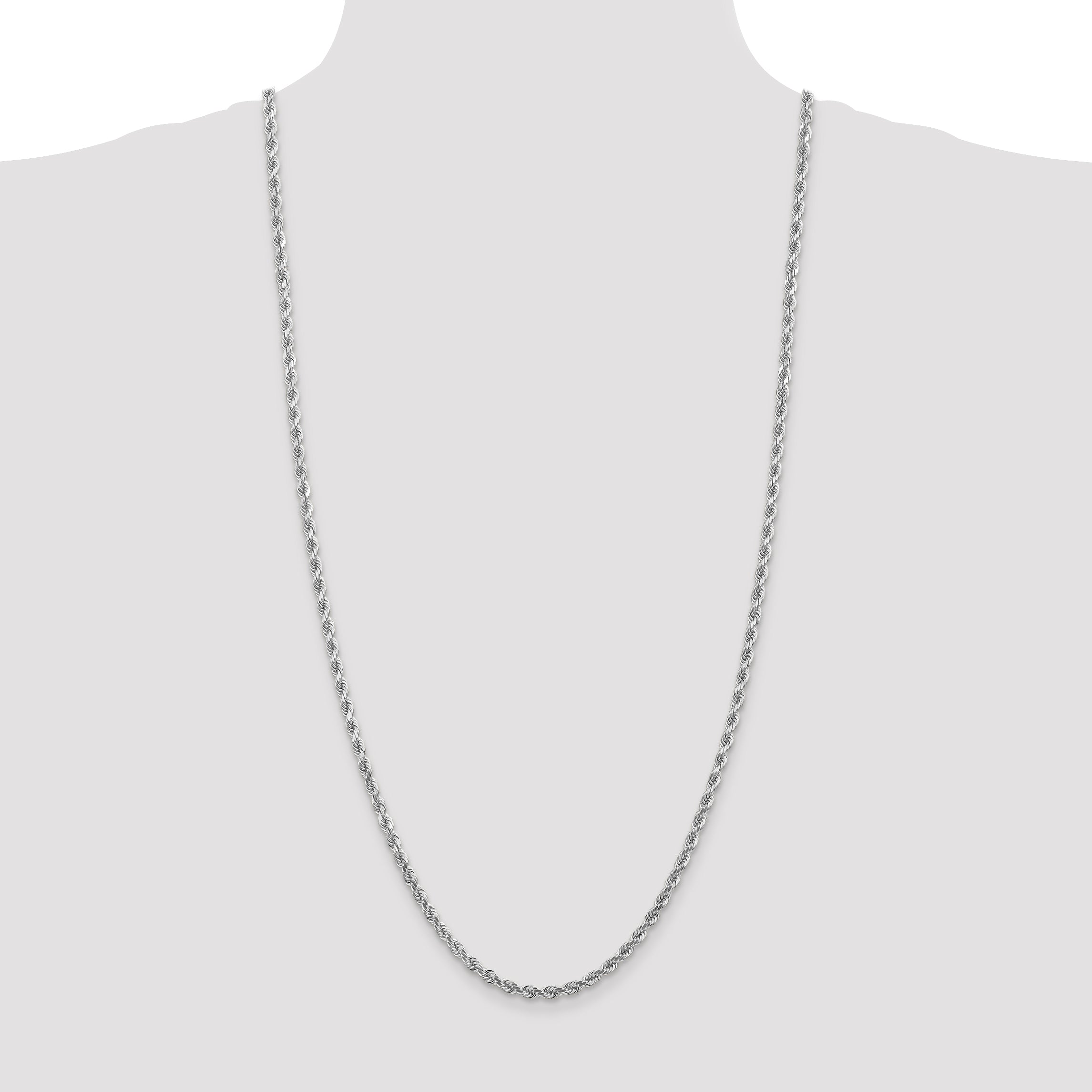 10K White Gold 4.0mm Rope Chain - view 4