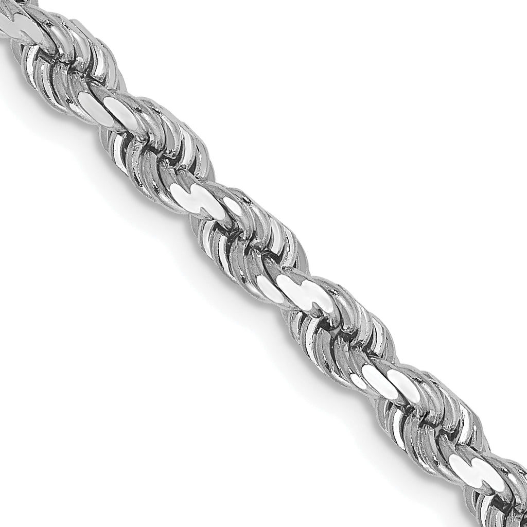 10K White Gold 4.0mm Rope Chain - 30 in