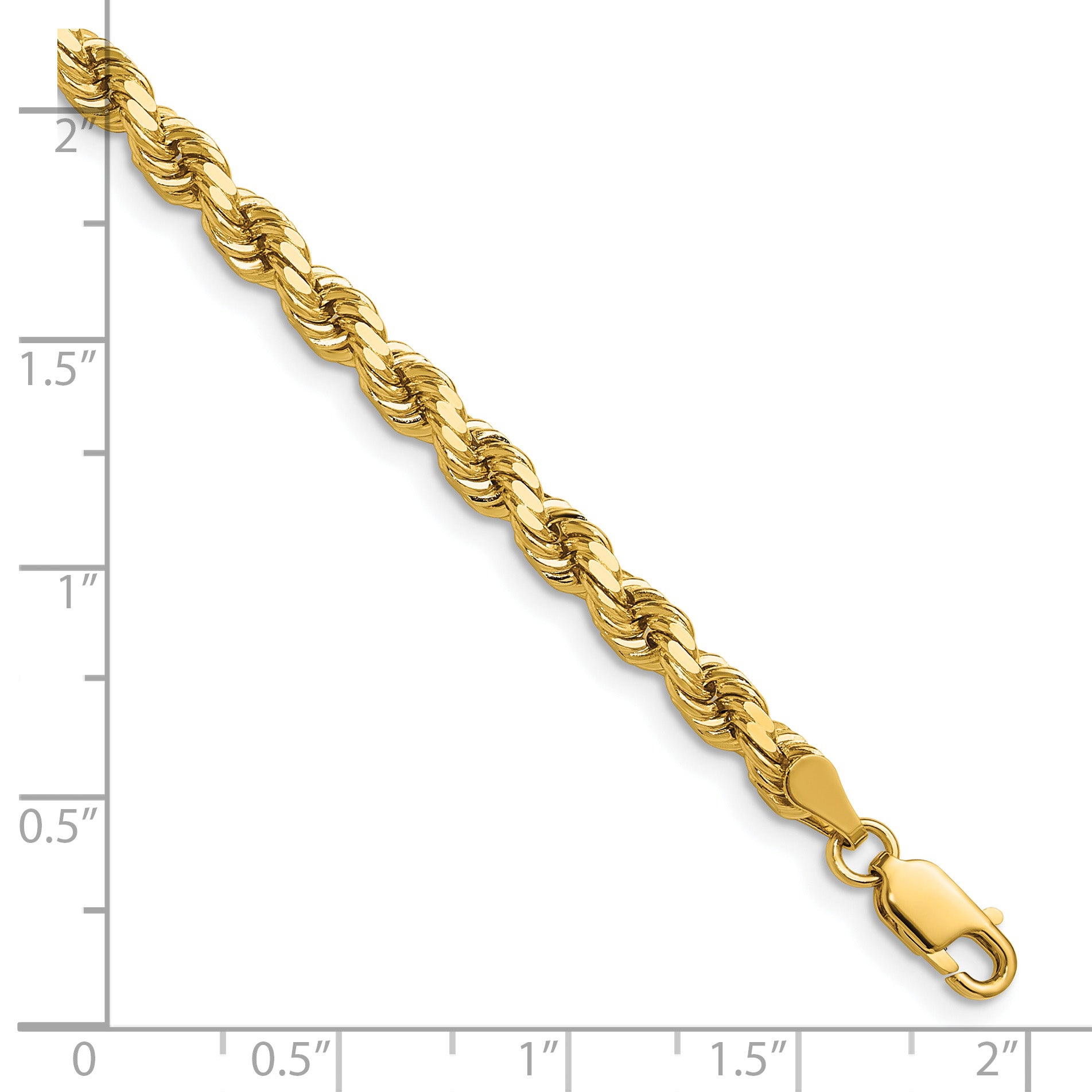 14K 30 inch 4.25mm Diamond-cut Rope with Lobster Clasp Chain