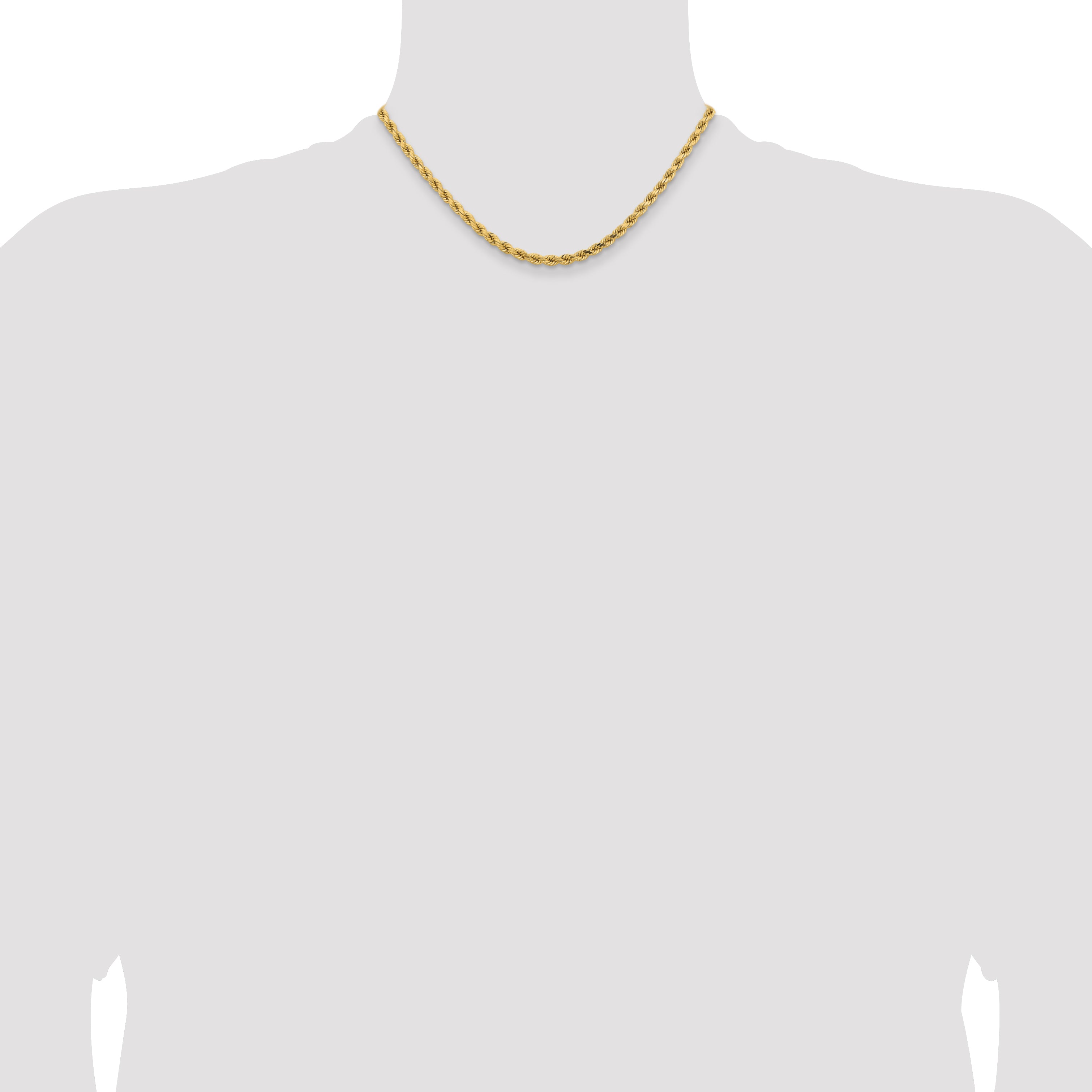 14K 16 inch 4.25mm Diamond-cut Rope with Lobster Clasp Chain
