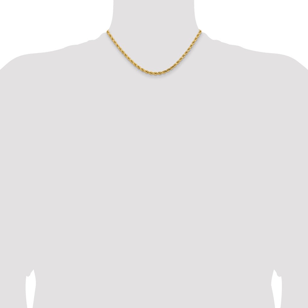 14K 16 inch 4.25mm Diamond-cut Rope with Lobster Clasp Chain