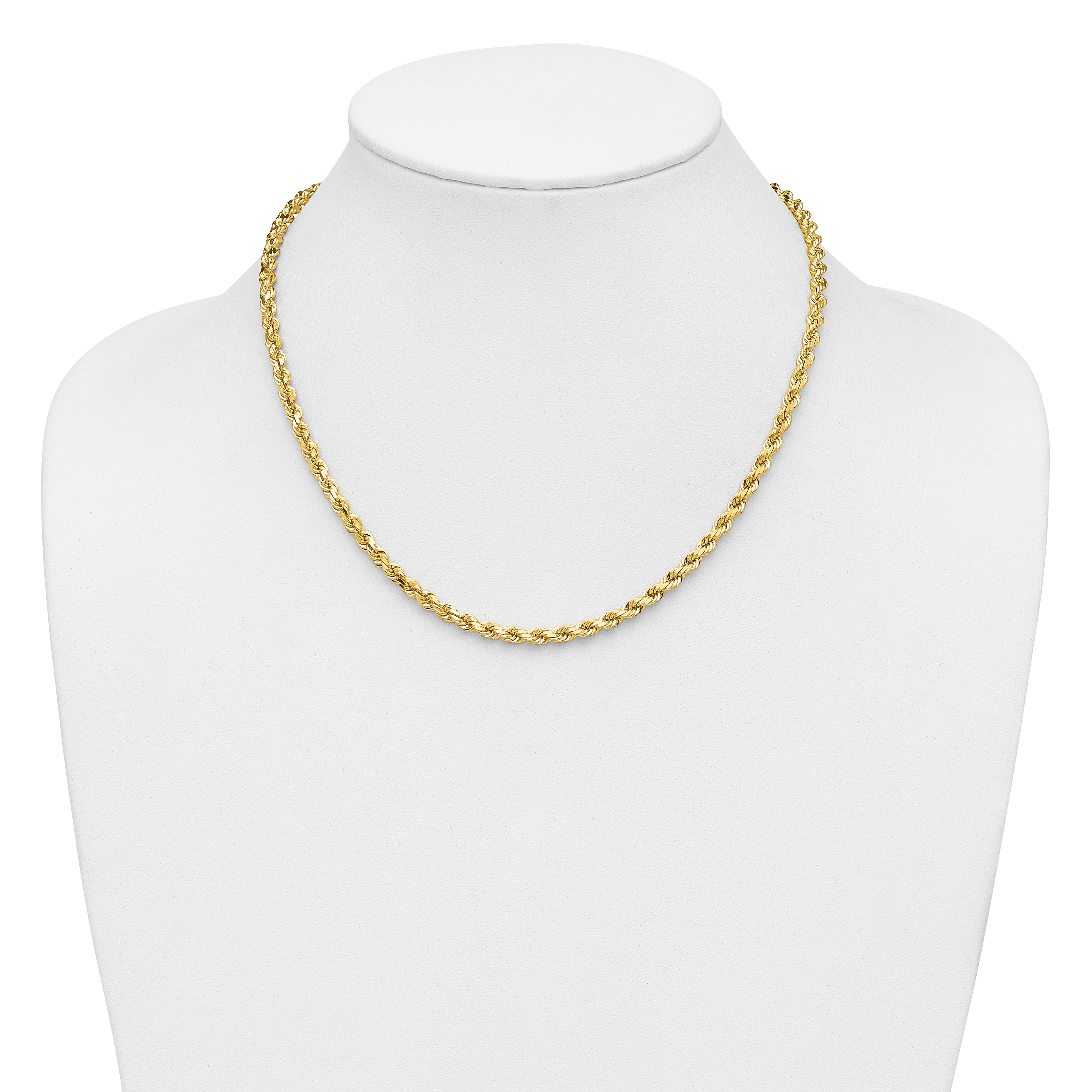 14K 18 inch 4.25mm Diamond-cut Rope with Lobster Clasp Chain