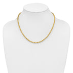 14K 18 inch 4.25mm Diamond-cut Rope with Lobster Clasp Chain