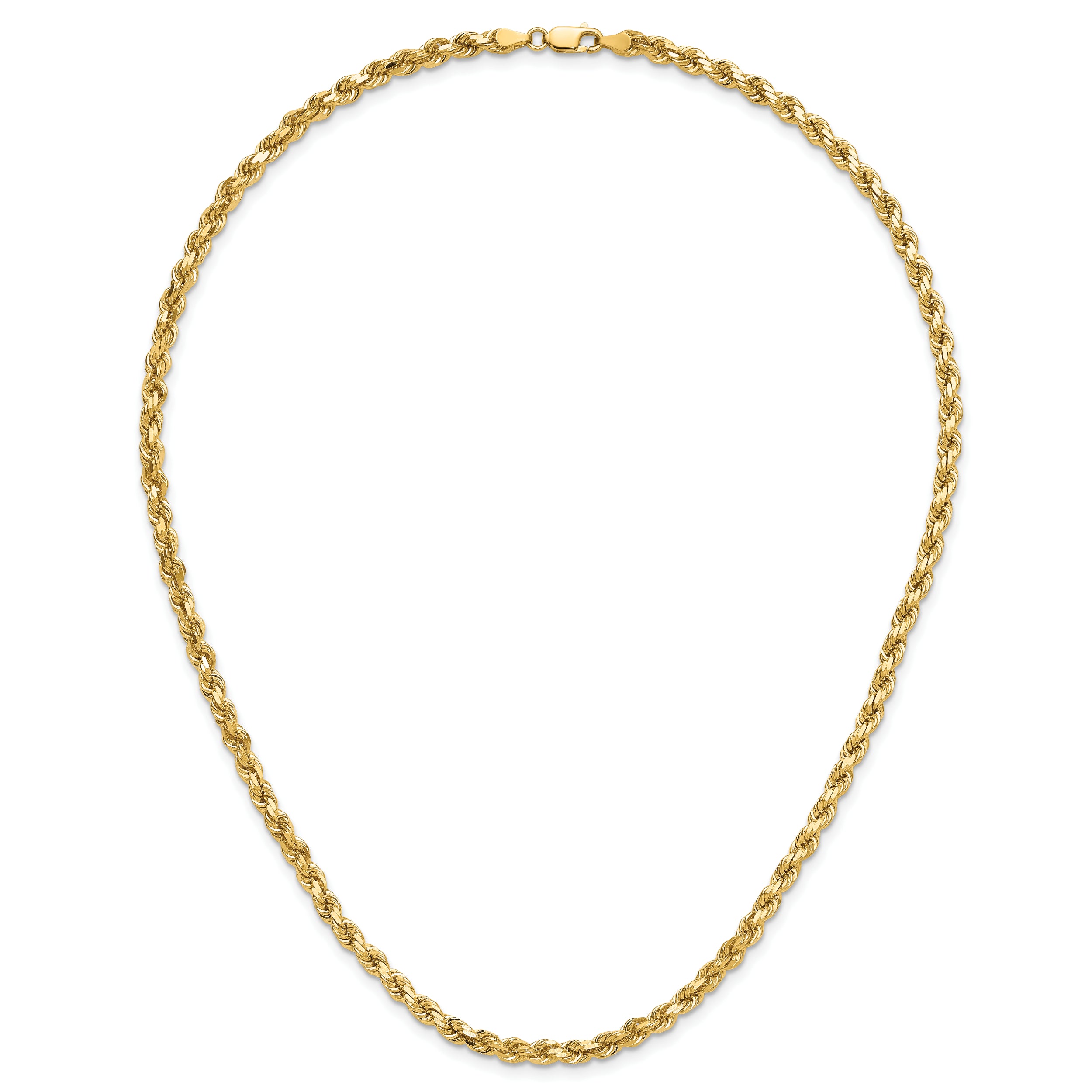 14K 18 inch 4.25mm Diamond-cut Rope with Lobster Clasp Chain