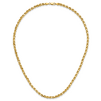 14K 18 inch 4.25mm Diamond-cut Rope with Lobster Clasp Chain