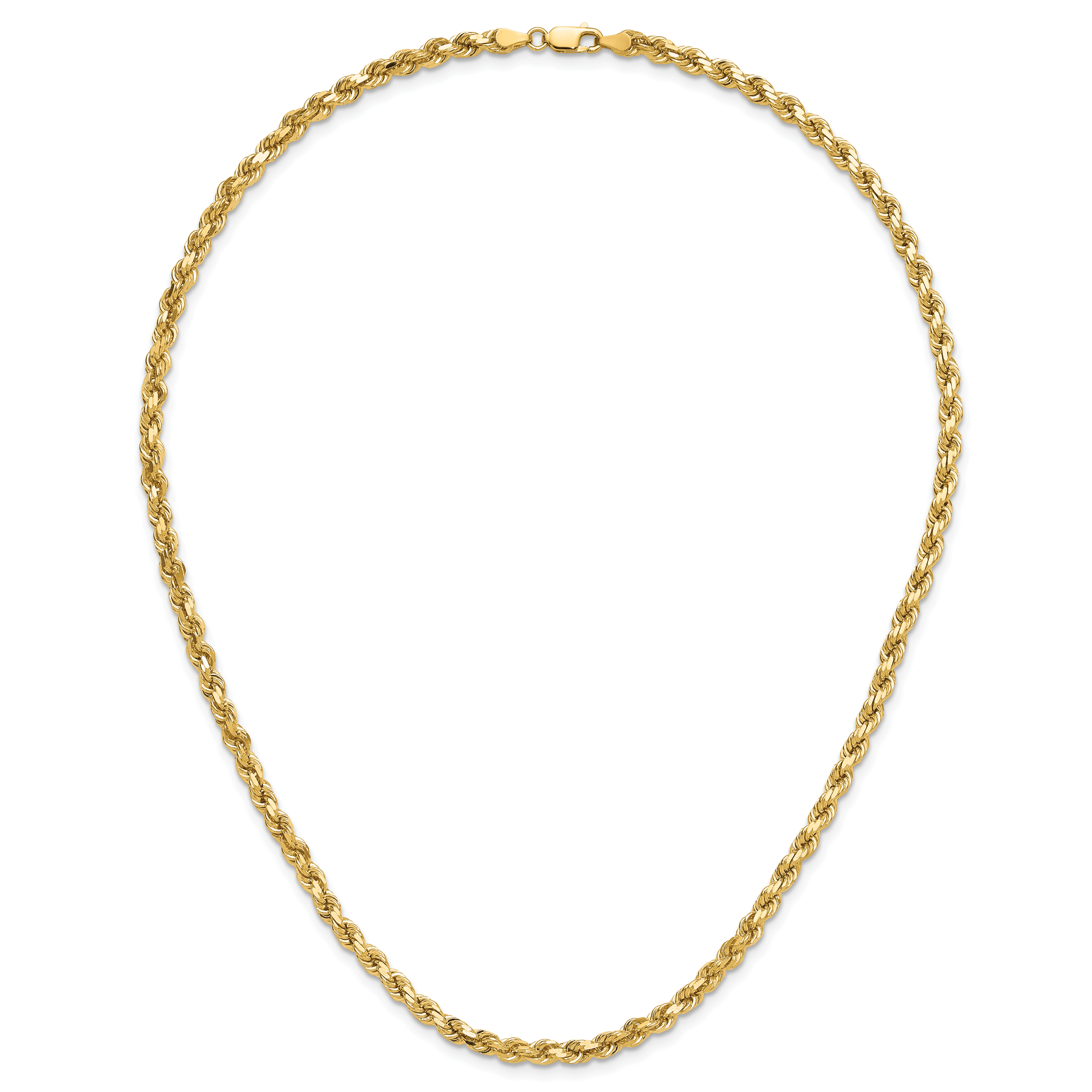 14K 18 inch 4.25mm Diamond-cut Rope with Lobster Clasp Chain