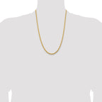 14K 24 inch 4.25mm Diamond-cut Rope with Lobster Clasp Chain