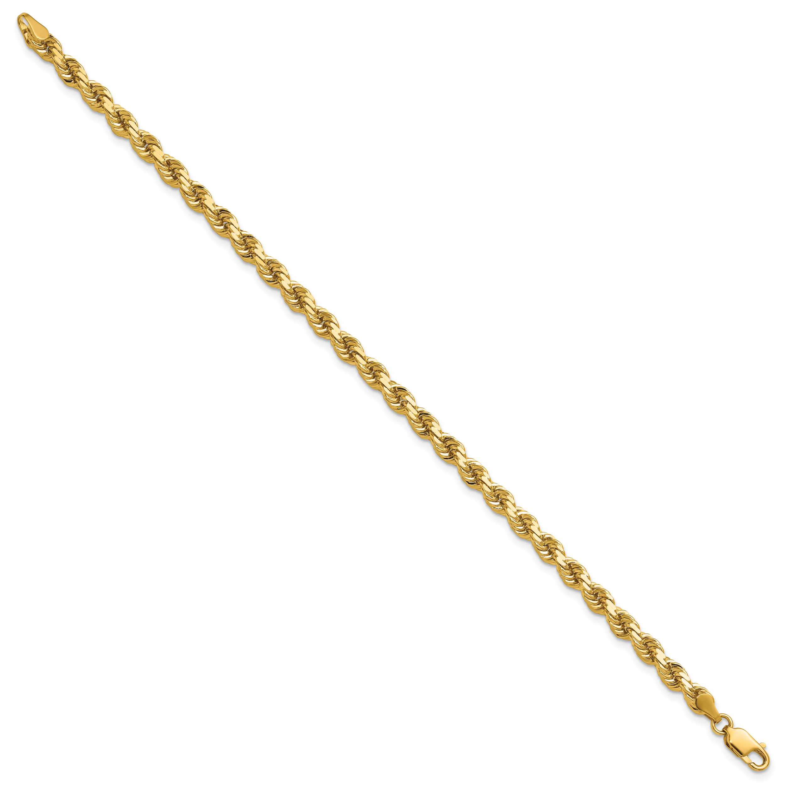 14K 7 inch 4.25mm Diamond-cut Rope with Lobster Clasp Chain Secondary image