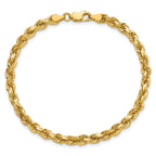 14K 9 inch 4.25mm Diamond-cut Rope with Lobster Clasp Chain