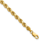 14K 9 inch 4.25mm Diamond-cut Rope with Lobster Clasp Chain
