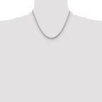 14K White Gold 18 inch 4.25mm Diamond-cut Rope with Lobster Clasp Chain