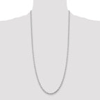 14K White Gold 30 inch 4.25mm Diamond-cut Rope with Lobster Clasp Chain