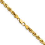 14K 30 inch 4.5mm Diamond-cut Rope with Lobster Clasp Chain