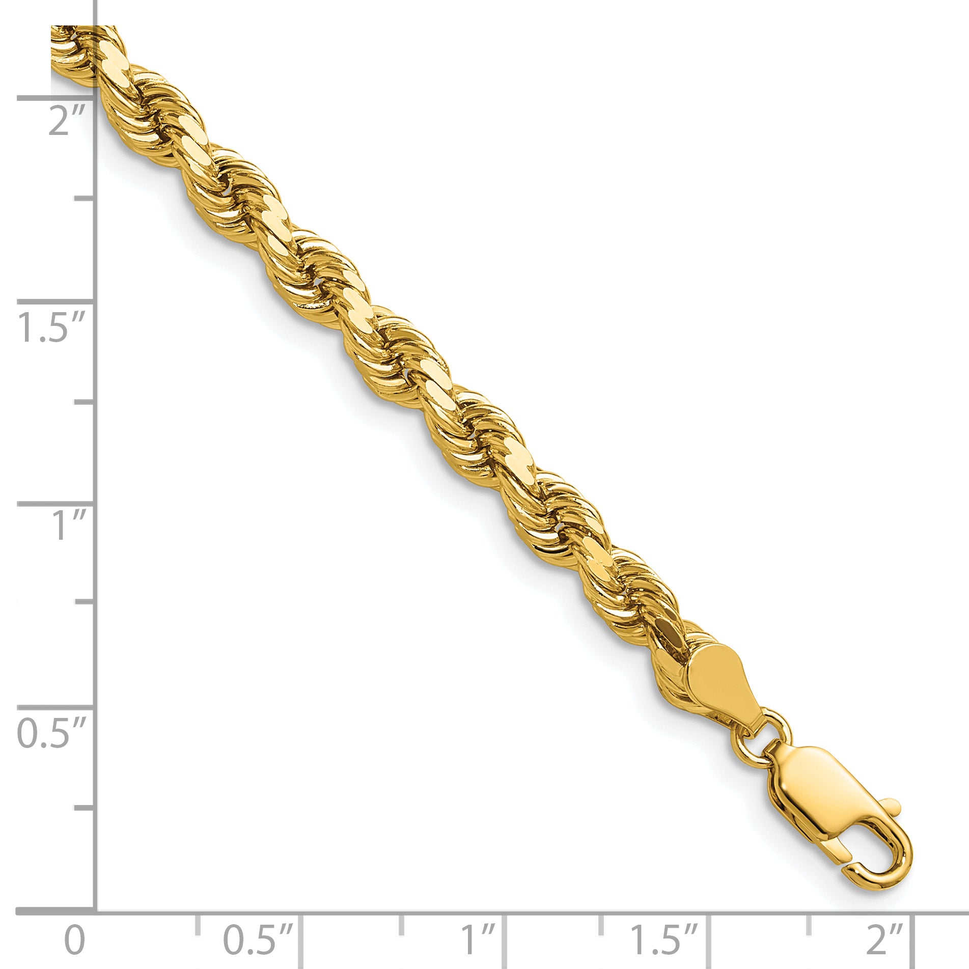 14K 30 inch 4.5mm Diamond-cut Rope with Lobster Clasp Chain