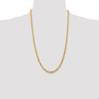 14K 26 inch 4.5mm Diamond-cut Rope with Lobster Clasp Chain