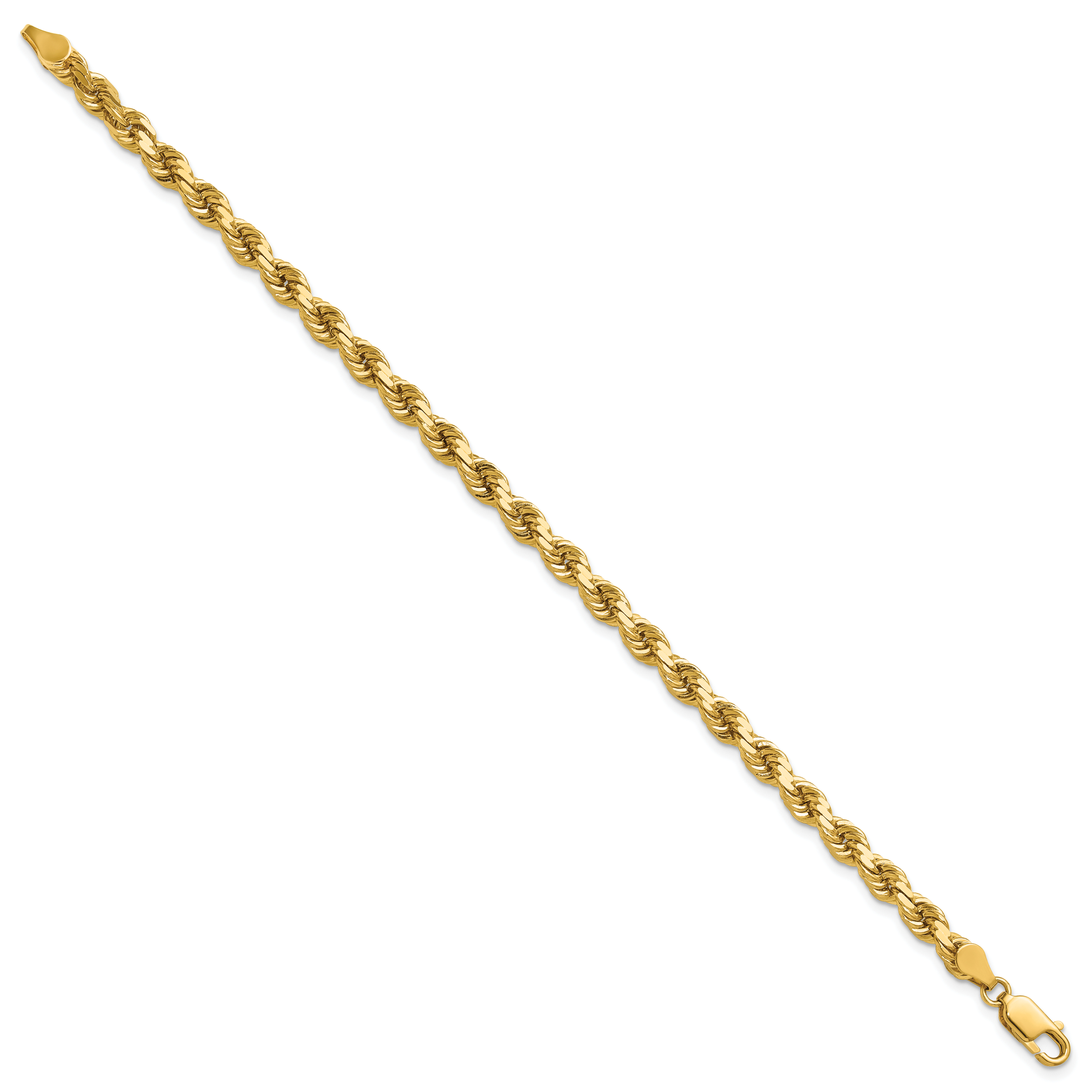 14K 7 inch 4.5mm Diamond-cut Rope with Lobster Clasp Chain Secondary image