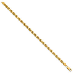 14K 8 inch 4.5mm Diamond-cut Rope with Lobster Clasp Chain