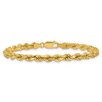14K 8 inch 4.5mm Diamond-cut Rope with Lobster Clasp Chain
