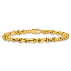 14K 8 inch 4.5mm Diamond-cut Rope with Lobster Clasp Chain