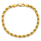 14K 8 inch 4.5mm Diamond-cut Rope with Lobster Clasp Chain