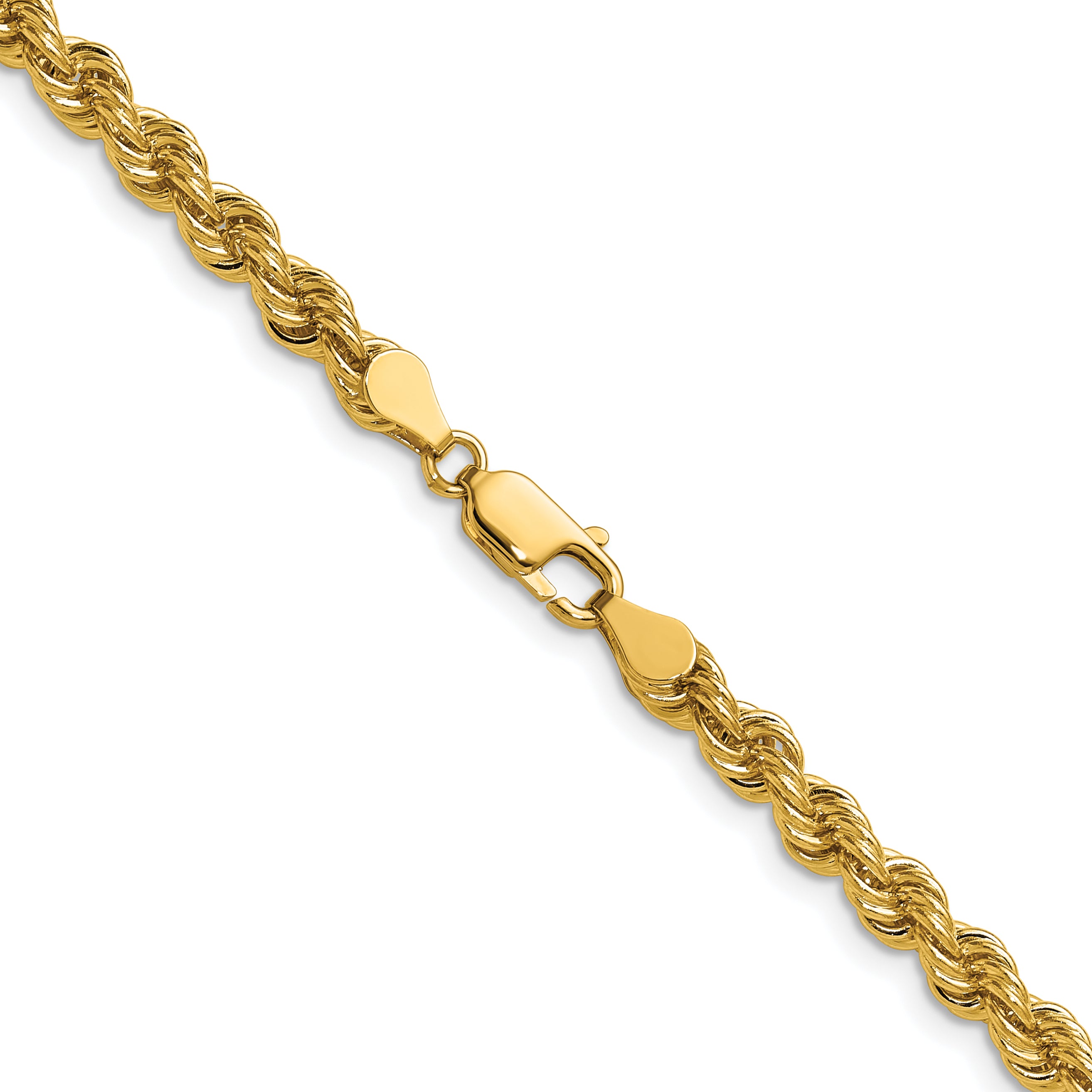 14K 30 inch 5mm Regular Rope with Lobster Clasp Chain