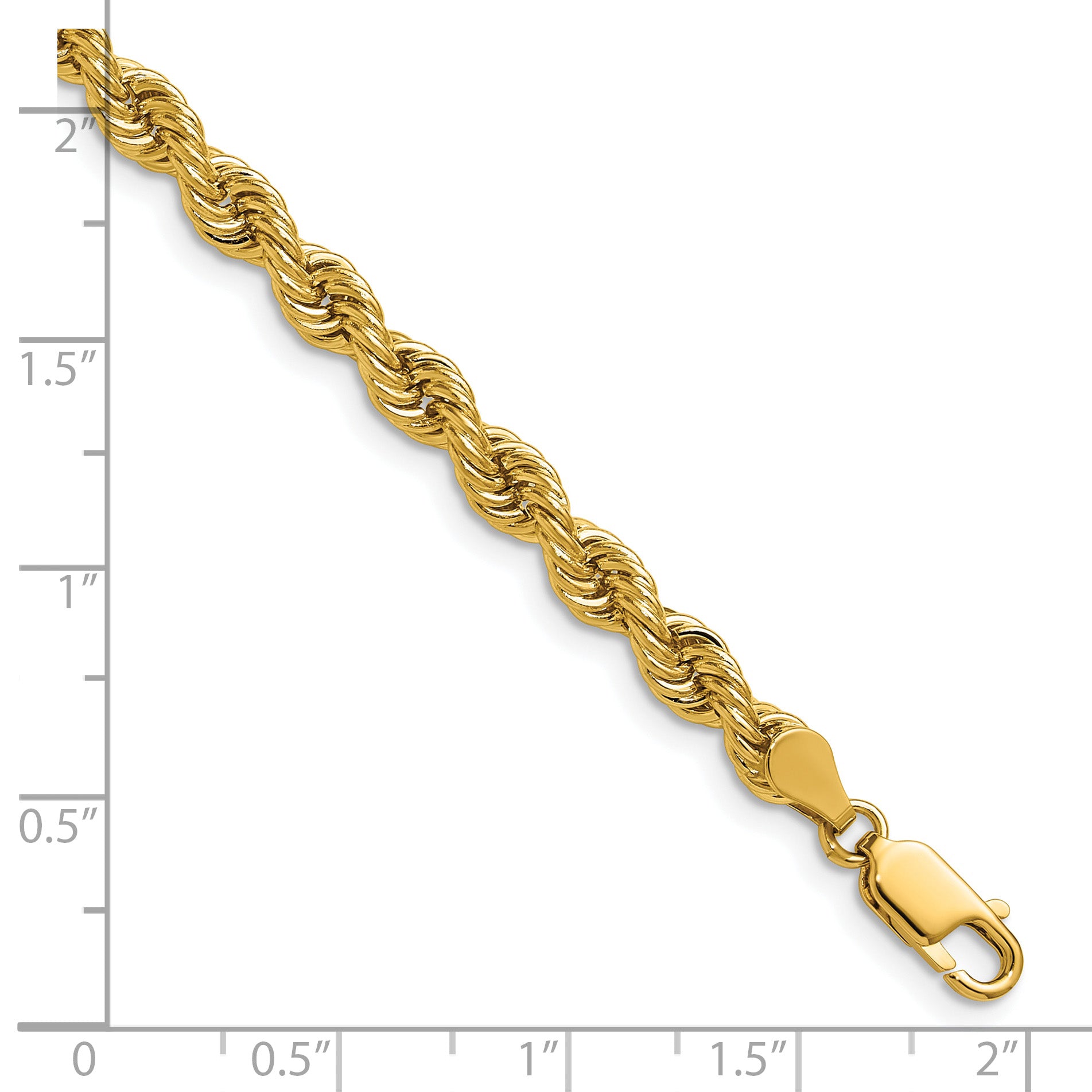 14K 30 inch 5mm Regular Rope with Lobster Clasp Chain