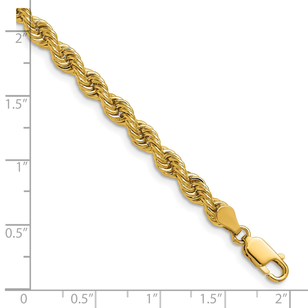 14K 30 inch 5mm Regular Rope with Lobster Clasp Chain