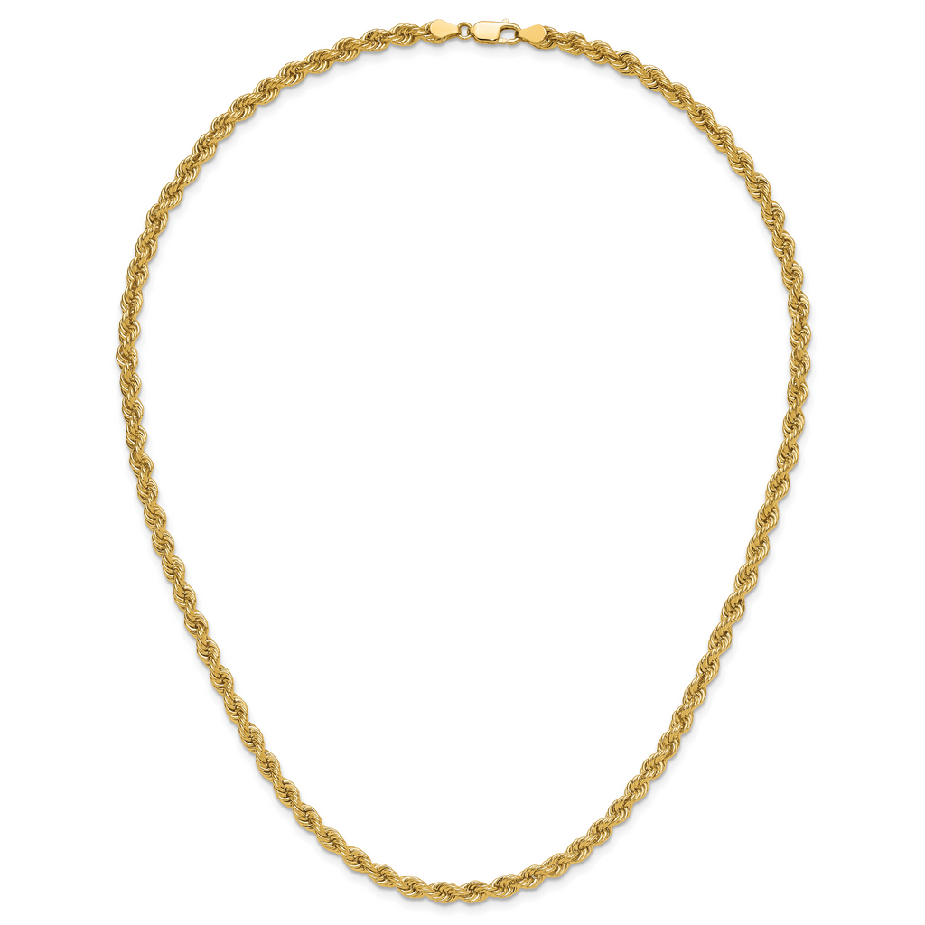 14K 20 inch 5mm Regular Rope with Lobster Clasp Chain
