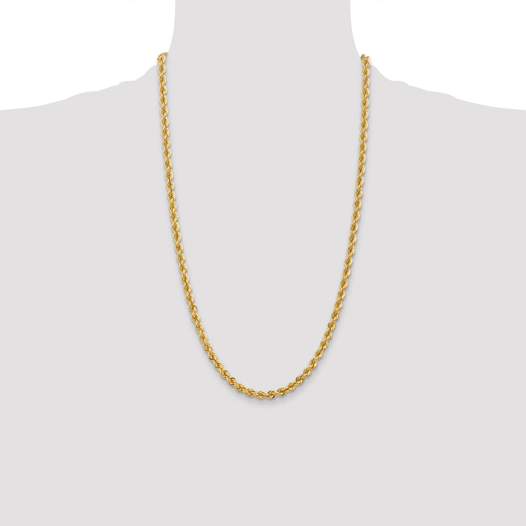 14K 26 inch 5mm Regular Rope with Lobster Clasp Chain