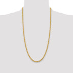 14K 28 inch 5mm Regular Rope with Lobster Clasp Chain