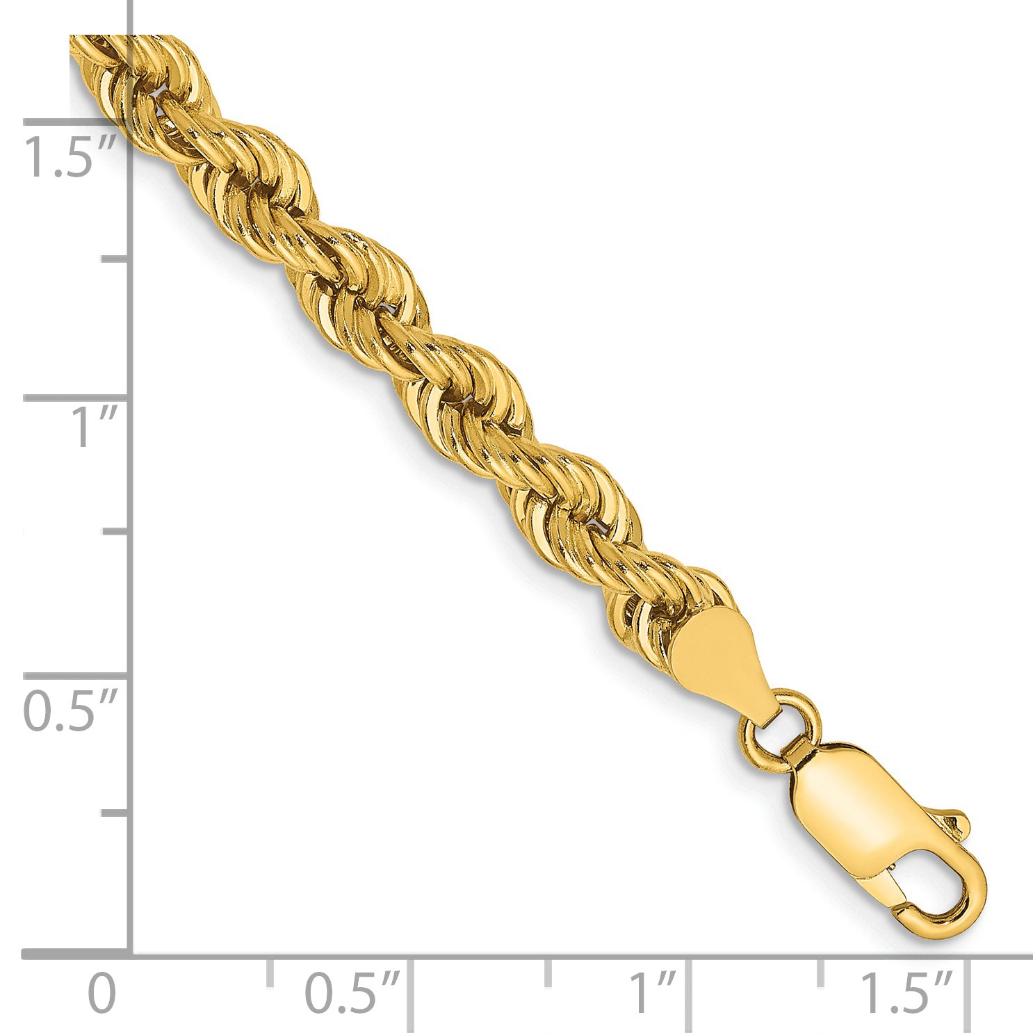 14K 7 inch 5mm Regular Rope with Lobster Clasp Chain Secondary image