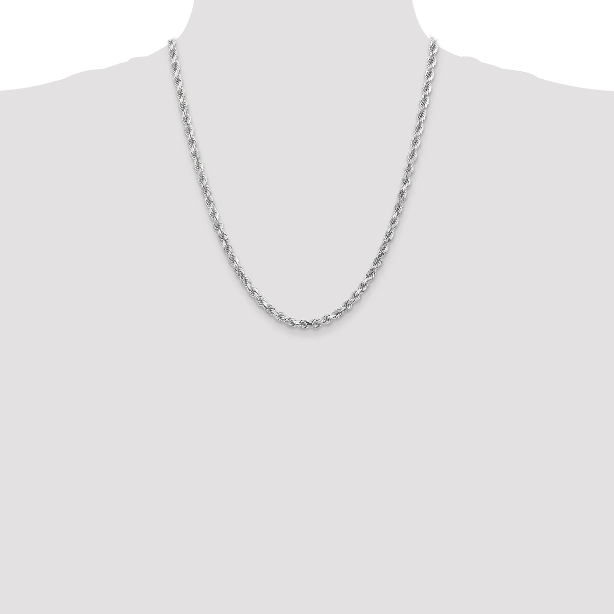 Diamond-Cut Rope Chain in 14K White Gold, 4.5mm - Sophia Jewelers
