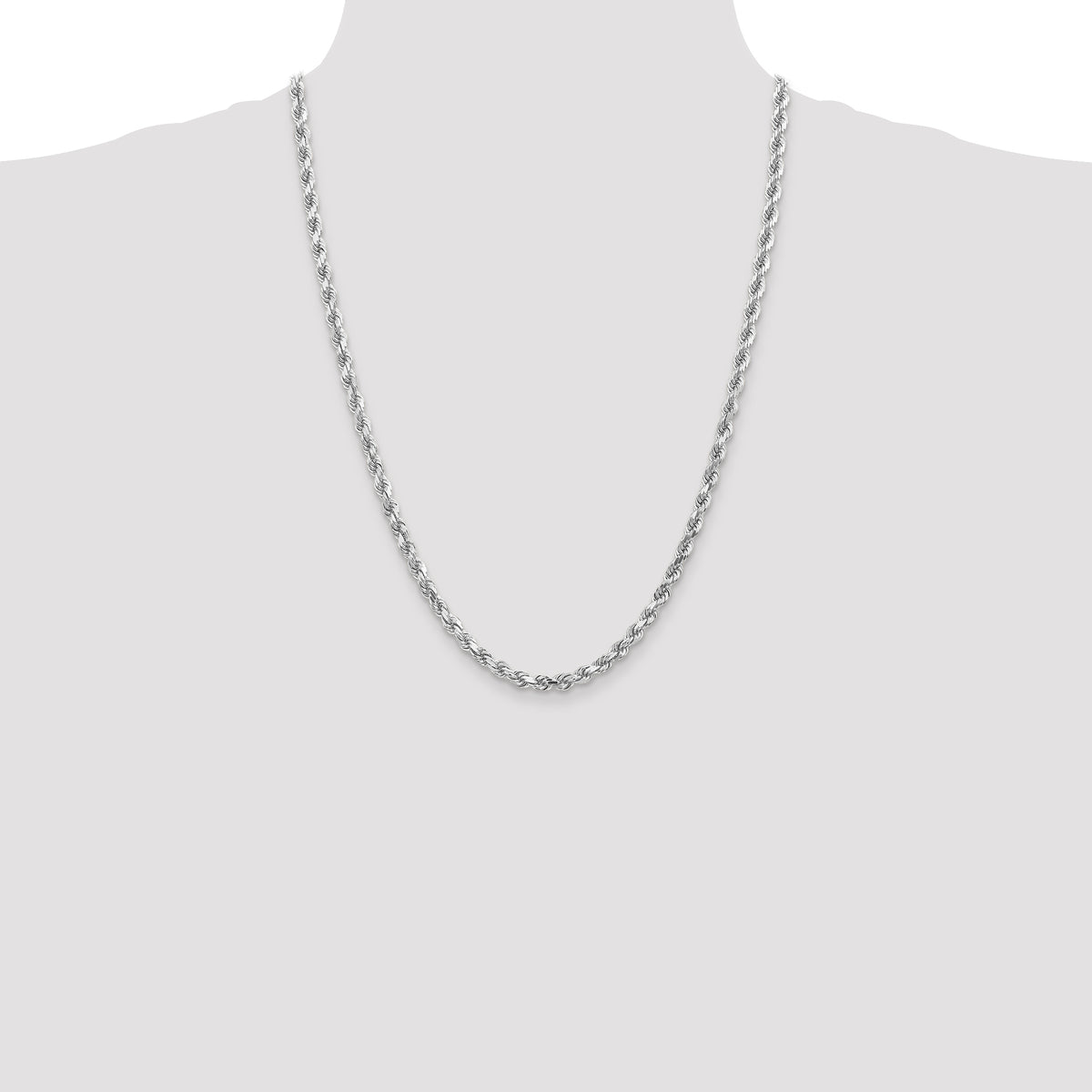 Diamond-Cut Rope Chain in 14K White Gold, 4.5mm - Sophia Jewelers