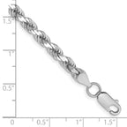 14K White Gold Solid Diamond-Cut Rope Chain Necklace 4.5mm