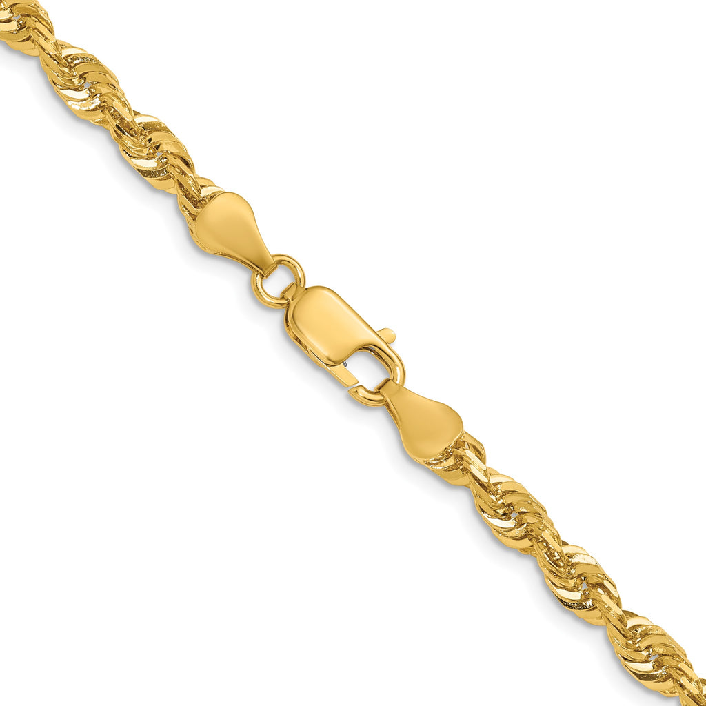 Cashmere Rope Necklace in 14K Yellow Gold, 5.1mm Diamond-Cut - Sophia Jewelers